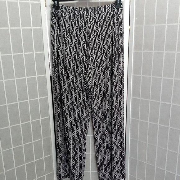 Susan Graver Geometric Print Wide Leg Stretch Palooza Pants Women's Size XL - Picture 4 of 10